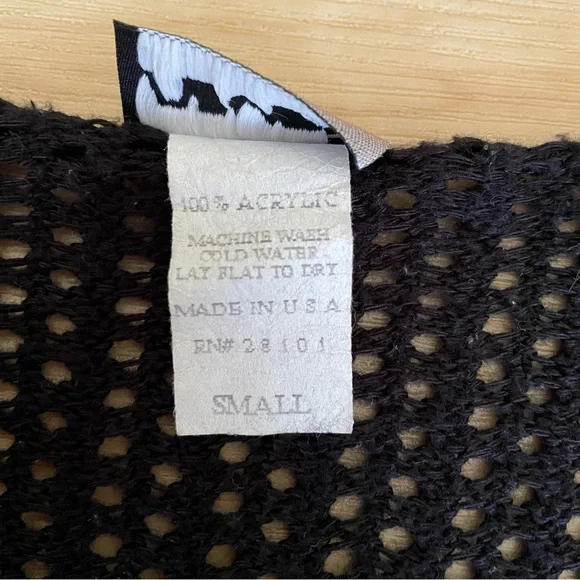 Y2K Rave Black Knit Cropped Shrug Cardigan Women’s Sz. Small 2000s VTG USA Made - Picture 11 of 14